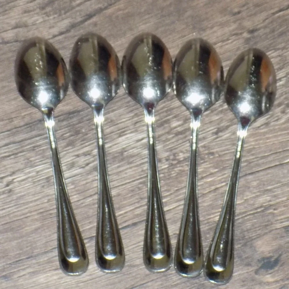 Oneida Flight Teaspoons Set of 5 Silver Good Stainless Steel USA Flatware